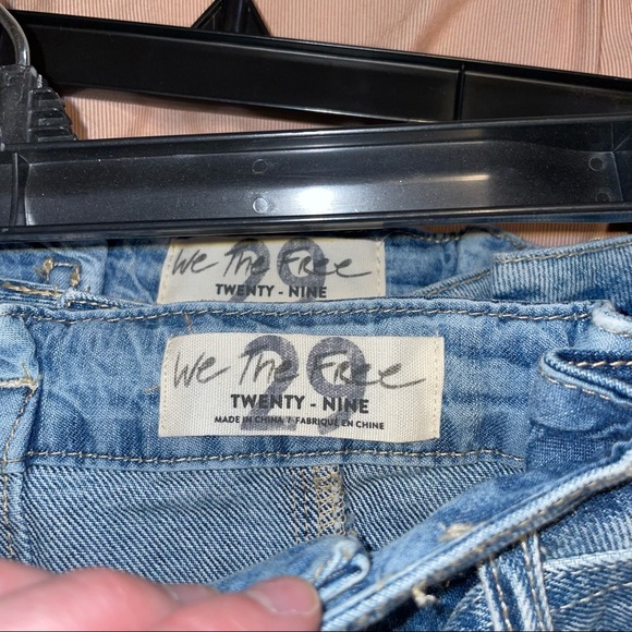 Free People Denim Blue Mini Skirt Button Fly Belted - Picture 9 of 10